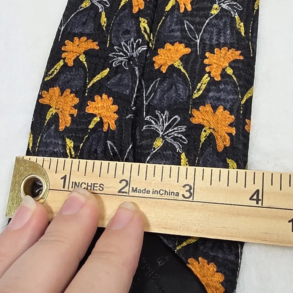 Ermenegildo‎ Zegna Tie 100% Silk Made in Italy Blue Floral Necktie Men's 3.75